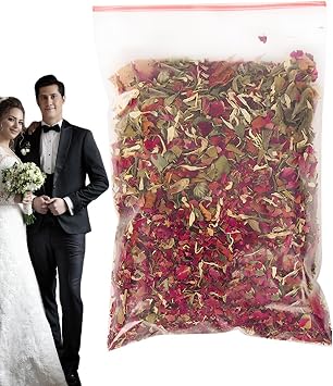 dried flower confetti, wedding throwing petals - Mixed Rose Jasmine Flower Confetti,Real Flower Confetti for Decoration,Dried Flower Petals for Bath Salt,Candle Making,Memorable Wedding