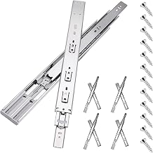 14 inch Drawer Slides 4 Pairs 8pcs Soft Self Close Full Extension Ball Bearing Drawer Rails Side Mount Metal Dresser Runners for File Cabinet Trash Can Kitchen Wardrobe Glides 14" 100 LB Capacity