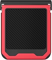 Vista 6 de Ghostek Atomic - Funda delgada para Galaxy Z Flip 4, parte trasera de aramida con parachoques de aluminio rojo, funda protectora de doble capa a