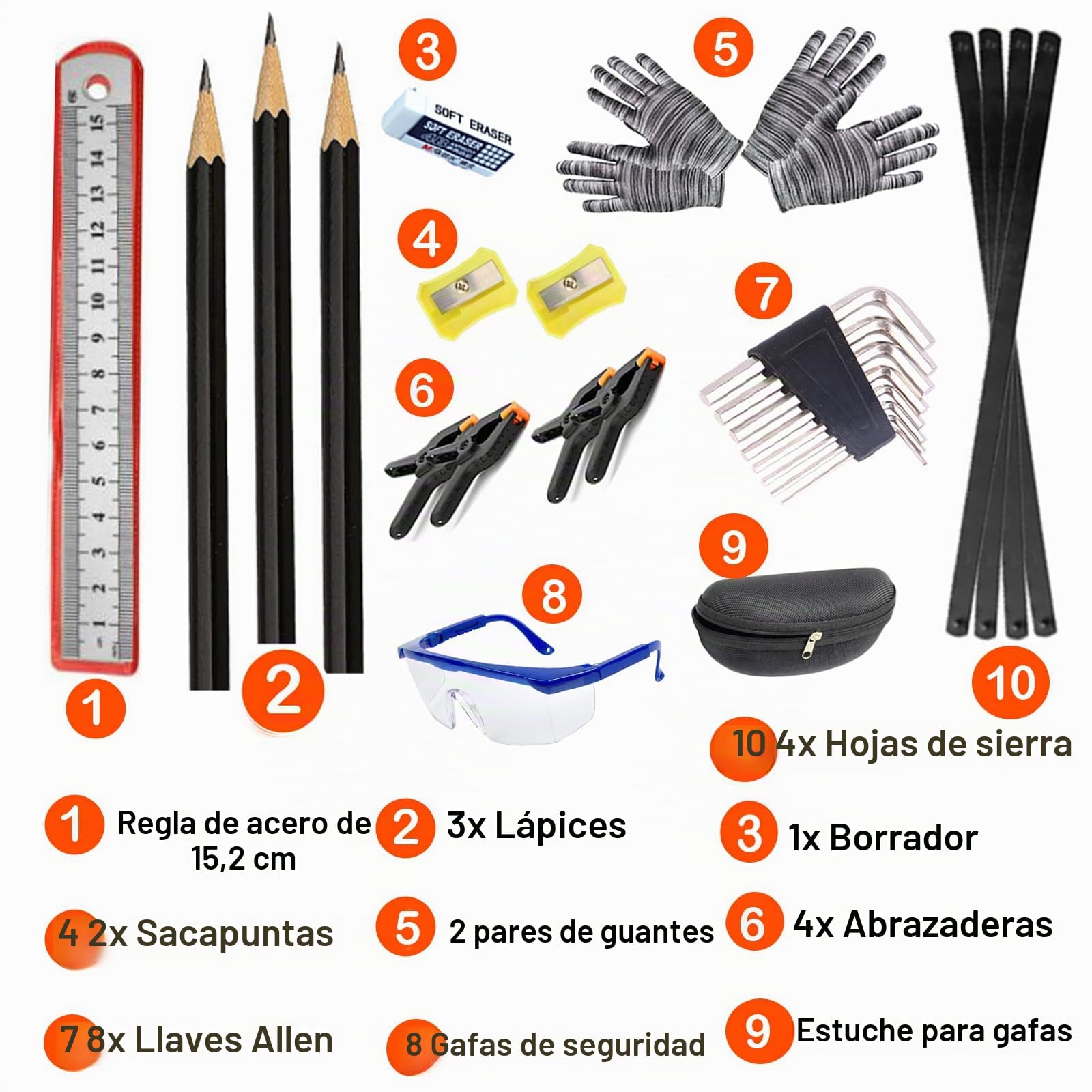 Juego de herramientas para niños, 38 piezas, con bolsa de herramientas, delantal, sierra, regalo educativo