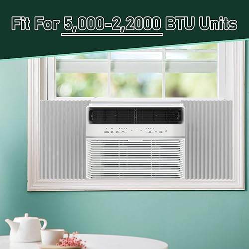 Miniatura 6 de Flehomo Paneles de espuma de aislamiento de aire acondicionado para ventana, kit de paneles laterales de CA, 17 pulgadas de alto x 9 pulgadas de