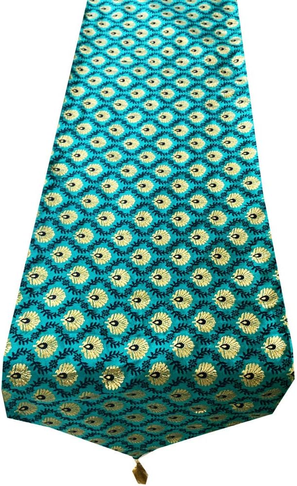 PINK PARROT Durable Dopian Silk Table Runner 12"X 70 " 1 Pc (Blue)