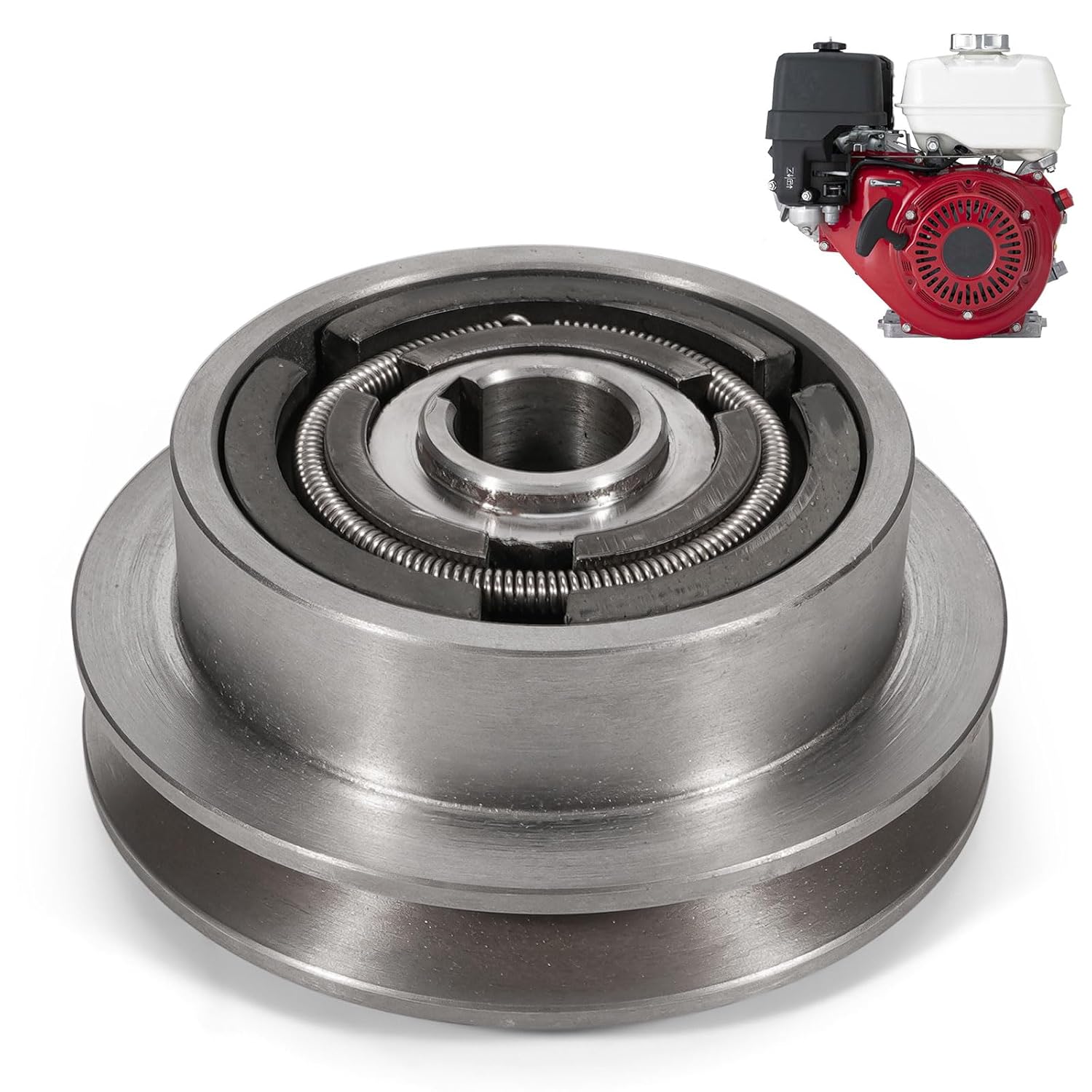 Centrifugal Clutch Pulley 5.5" (140mm) Drive Pulley 5/8" V-Belt 1" Bore Compatible with Honda GX270 GX390 Engine, for Generator, Water Pump