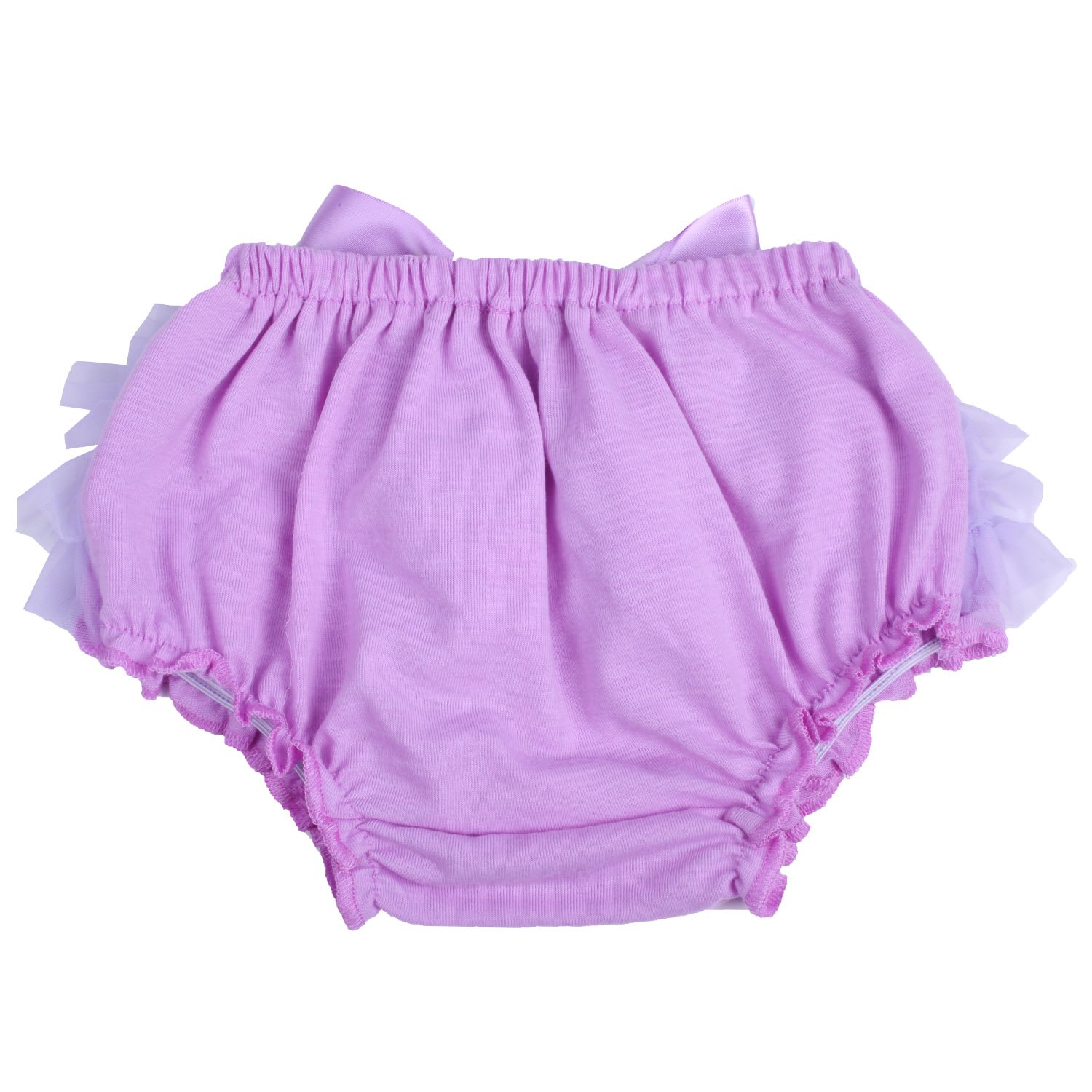ICObuty Baby Girls Ruffle Bloomer Diaper Cover for Baby Girls Toddlers (Middle(7-12month), Purple)