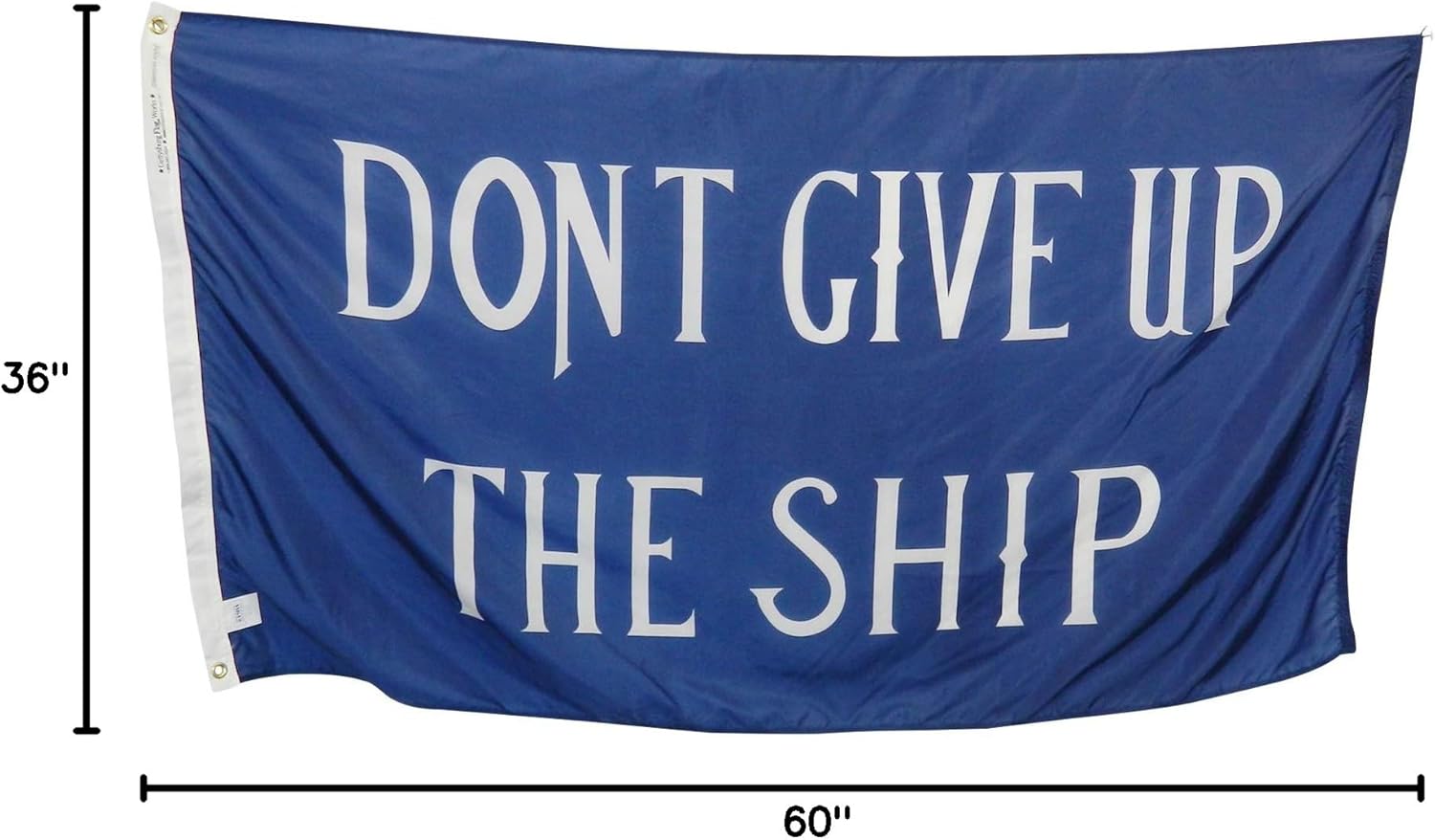 3x5' Commodore Perry Don't Give Up the Ship Flag, Durable All-Weather Nylon, Reinforced Fly End Stitching, Proudly Made in the USA