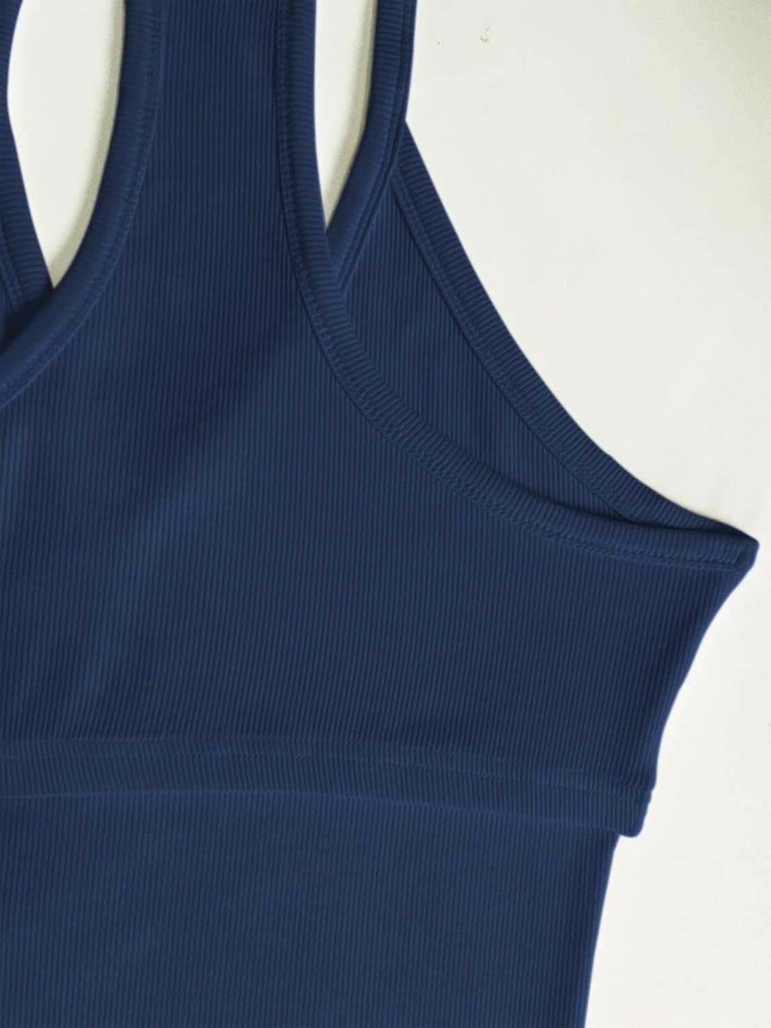 Jar of Love レディース ワークアウト タンクトップ ビルトインシェルフ付き ブラ Vネック レーサーバック リブキャミ