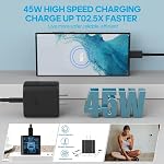 Samsung Super Fast Charger, 45W USB-C Super Fast Charging Wall Charger - PD GaN Power PPS for Samsung Galaxy S26 S25 S24 S23 S22 Ultra Plus S20 Note10 Tab S8 Ultra