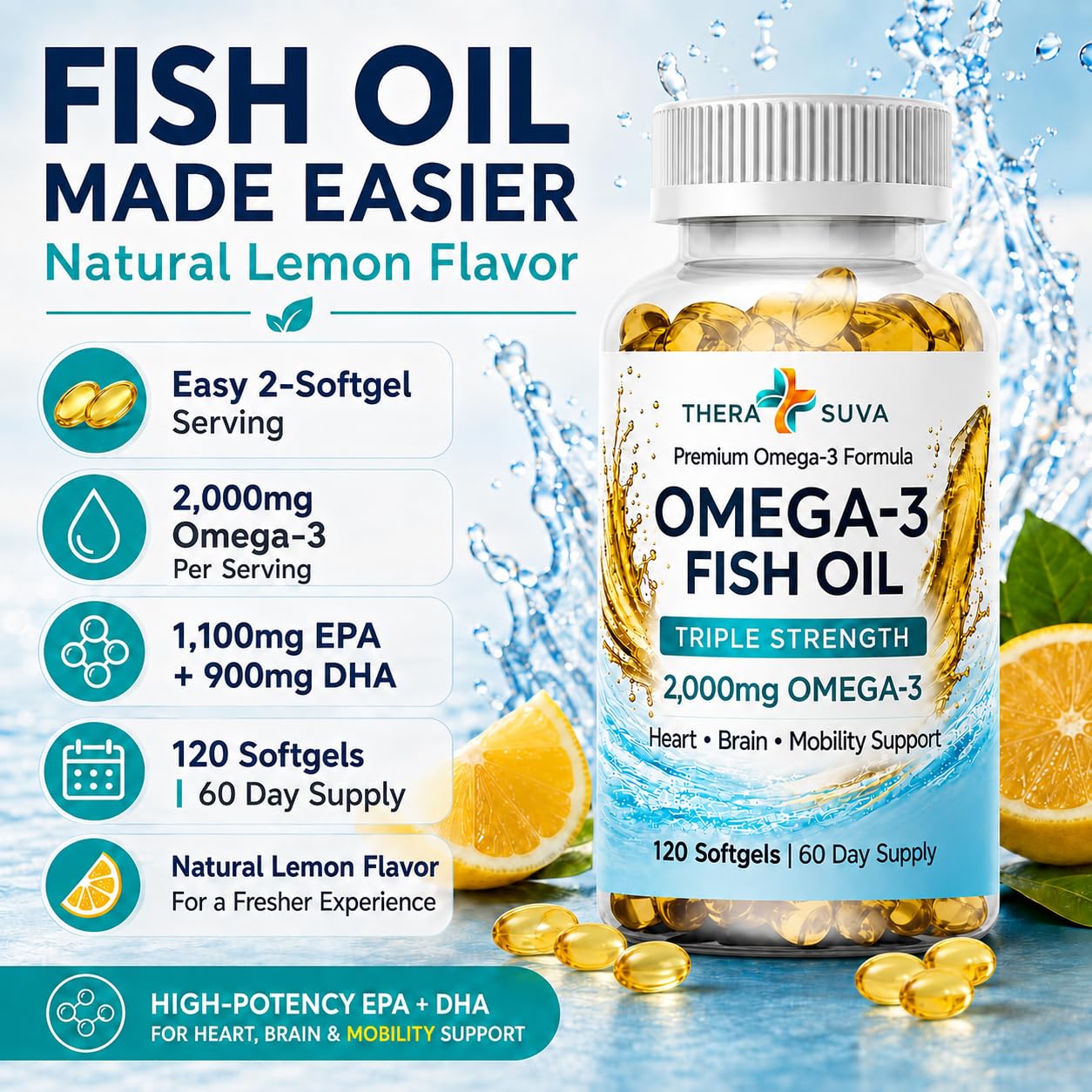 Wild Alaskan Fish Oil w/2000mg Omega-3, 120 Veggie Softgels — Amazon image 3