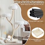 Tangkula Grand arbre de chat pour les chats intérieurs, 70 Tour de Chat Multi-Niveau avec 3 Des perchoirs chauds, 3 Balles de jingling, postes de scratching sisal & Planche, Arbre Cat moderne pour les grands chats 20 lbs (blanc)