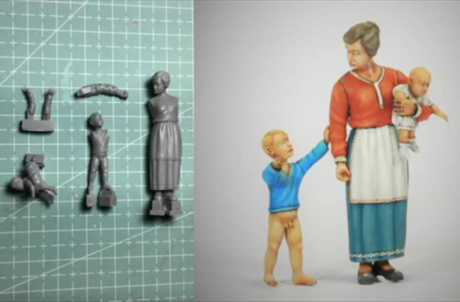 Bhowsa 1/35 WWII European Civilian Resin Model kit unpainted and unassembled //G7jK4lo5