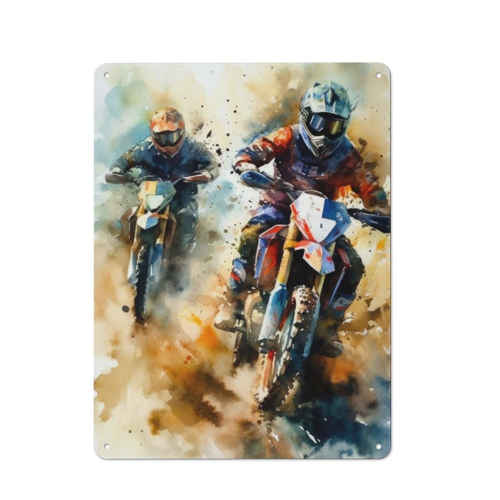 Junmoney Motor Racers Vintage Metal Plaque 40X30cm Featuring For Pub Or Café, Suited To Café Interior Fans