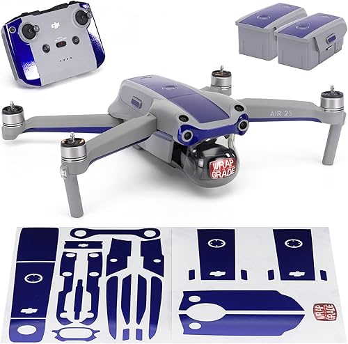 WRAPGRADE Skin compatible con DJI Air 2S  Color de acento B (azul estratosfera)