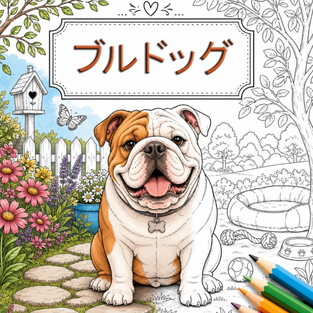 ブルドッグの世界: 犬好きのためのリラックスできる創造的なぬり絵ブック