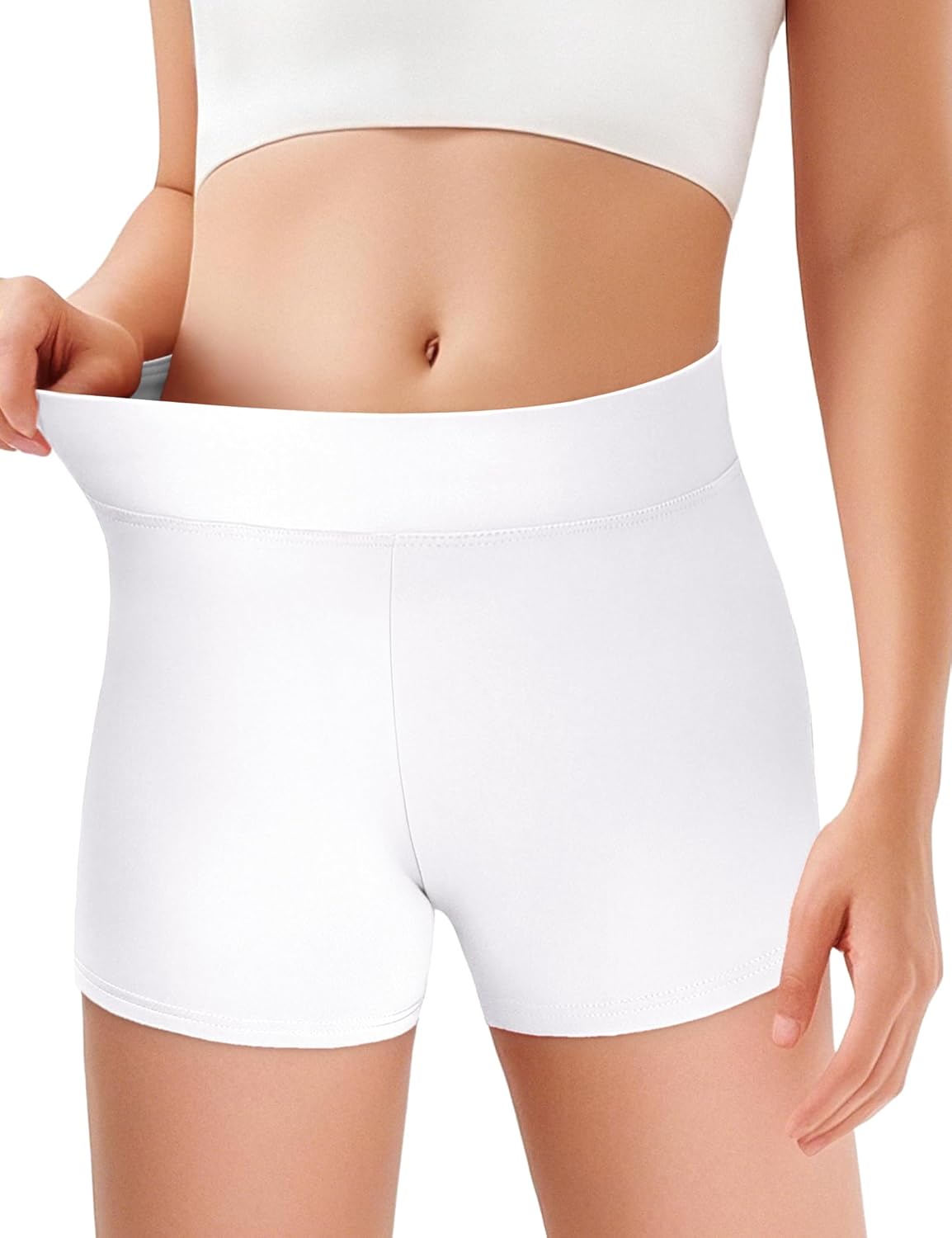 JOCMIC Girls Athletic Shorts Kids Dance High Waisted Yoga Short for Bike Gym Volleyball Running