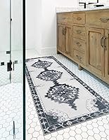 Vista 45 de Unique Loom Timeless Collection - Alfombra de área - Thomas (2' x 3' 1" ovalada, negro y blanco/gris)