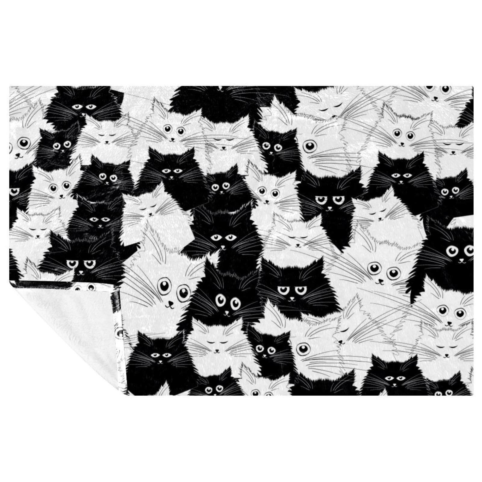 Couverture douce chaton pour vos soirées cocooning et pique-niques
