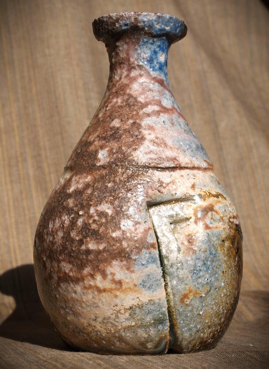 作家大岩智之師隠崎隆一黒≪青窯変≫備前徳利共