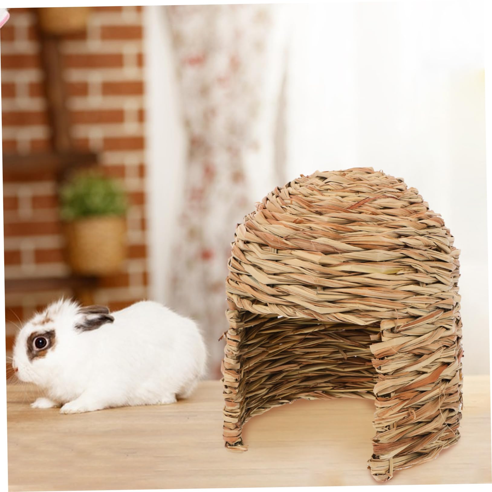 iplusmile Nido De Conejillo De Indias Techo De Paja Casa De Hierba para Conejos Escondite De Hierba para Cobayas Cama De Heno para Pequeños Animales para Dormir La Jaula