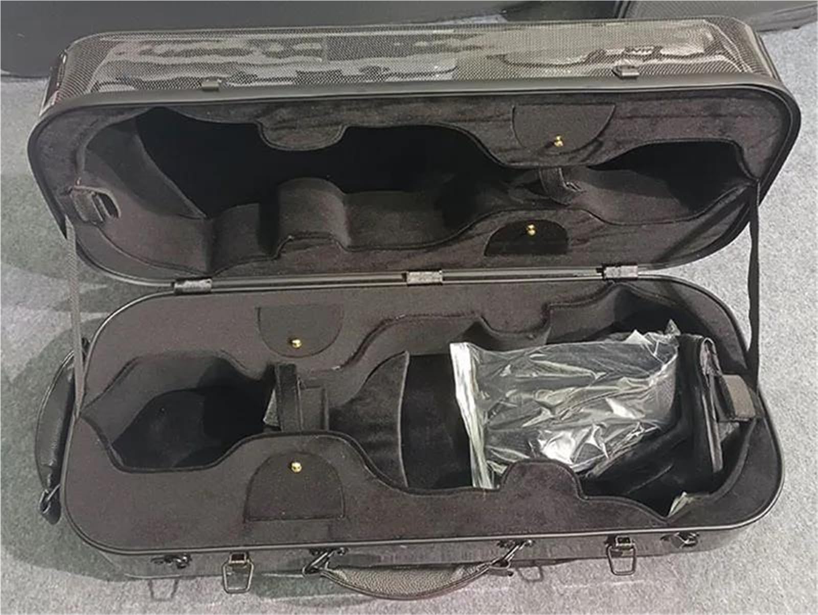 Accesorios Profesionales Violin Estuche Para Violín Cuadrado Ajustable Con Correas Dobles De Fibra De Carbono 4/4