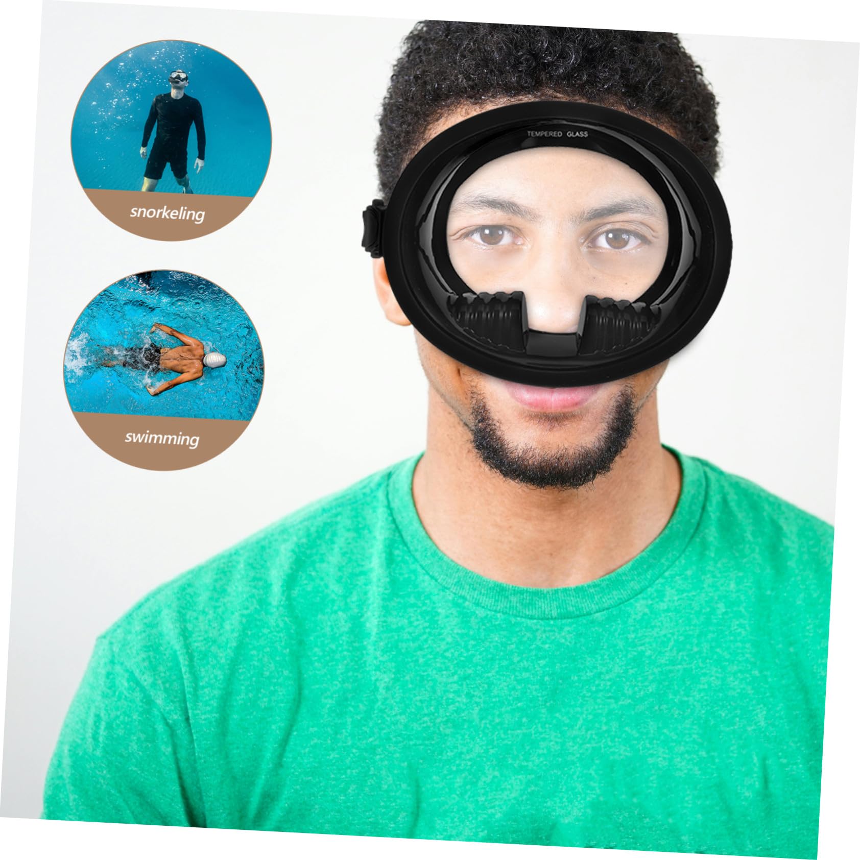 Maschera Sub Antiappannamento a Visione Larga in Silicone Nero | Lente in Vetro Temperato, Adatta per Immersione e Nuoto, Vestibilità Confortevole Tenuta Anti-perdita