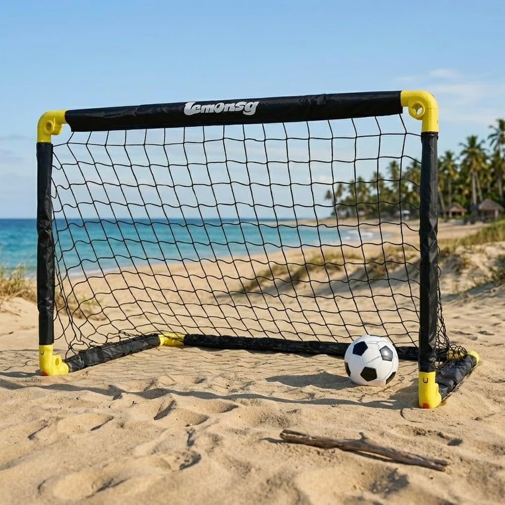 Small Soccer Goals for Kids, Foldable Mini Soccer Goal Set with Portable Soccer Net for Kids, Kid Soccer Goal for Indoor Outdoor Backyard Play, Soccer Toy Gift for Children