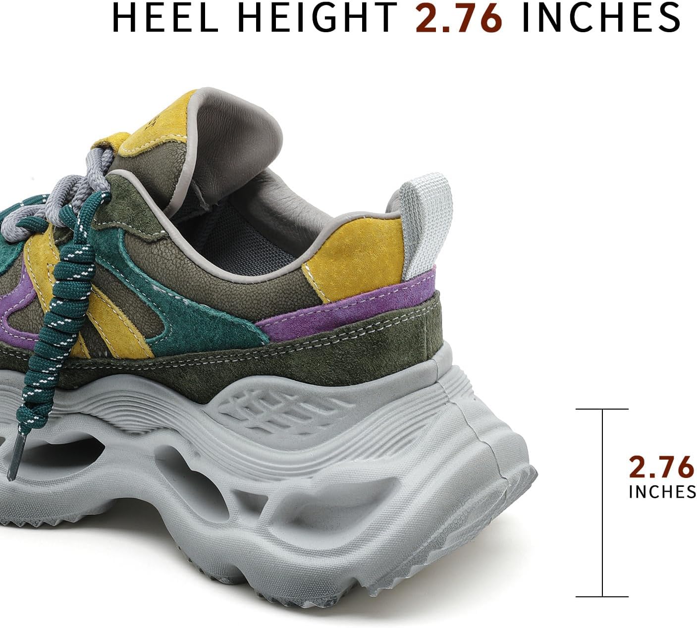 Women's Chunky Sneakers Stylish and Comfortable Lace-Up Platform Athletic Shoes That Fashion Walking Shoes - Image 6