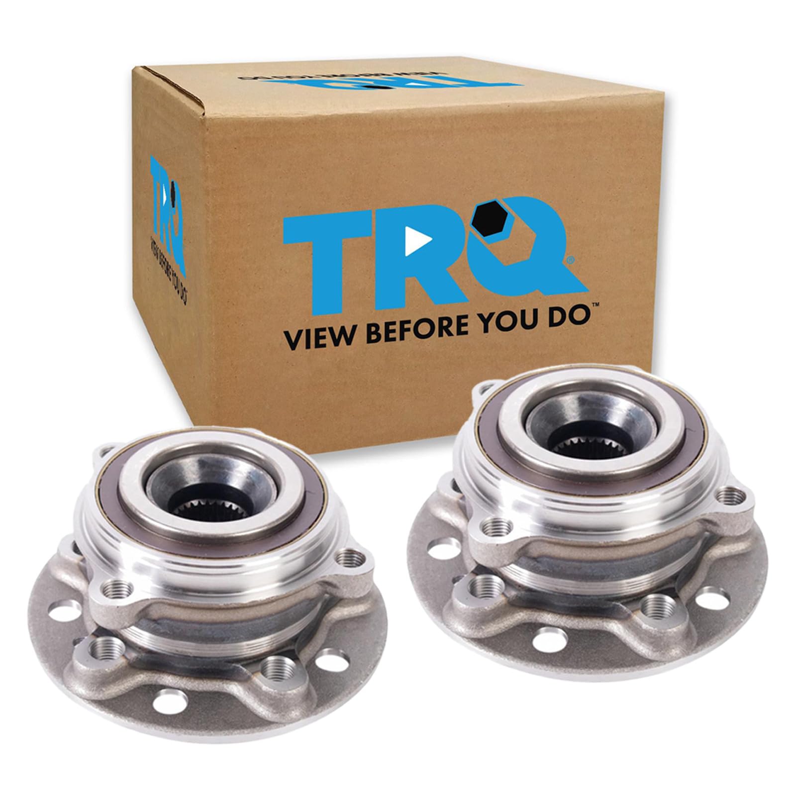 TRQ Front Left and Right Wheel Bearing and Hub Assembly Set 2 Piece Compatible with 15-21 Mercedes-Benz C300 4Matic 16-18 GLC300 4Matic 2021 GLC300