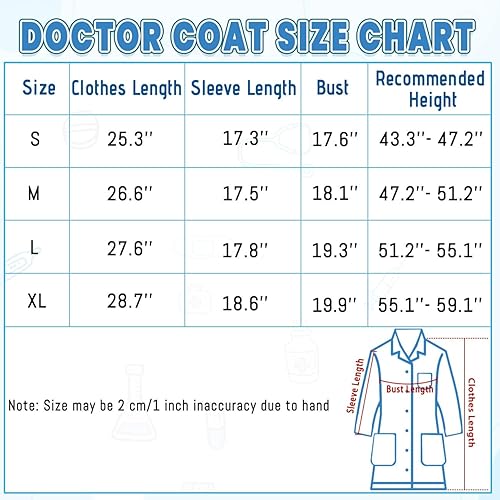 Miniatura 5 de BOMLY Abrigo de laboratorio para niños, abrigo blanco de médico con estetoscopio, abrigo veterinario para niños, disfraz de médico para niños y niñas