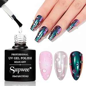SUPWEE Clear 3D Nail Gel Sculpting Gel for Nail Art Water Droplet Gel Nail Polish for Nail Rhinestone Nail Craving Gel Paint for Home Manicure DIY Soak Off UV Gel Drawing Molding Nail Art Glue