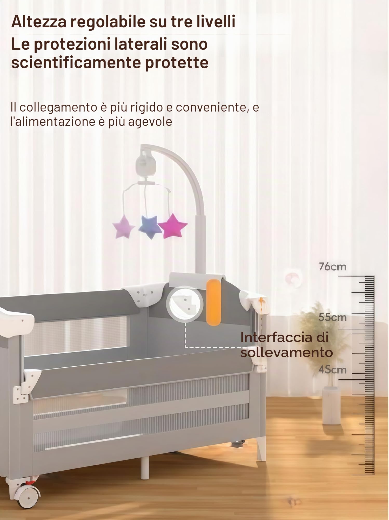 MoLi Lettino da Campeggio per Bambini con Fasciatoio, Altezza Regolabile Culla da Campeggio, Comodo e Robusto Lettino Bambino 0-3 Anni, Pieghevole e Mobile Baby Bed (6602 Grey without Net)
