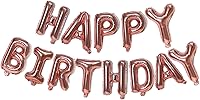 Vista 44 de KALOR Pancarta de Globos Dorados de Feliz Cumpleaños, Letras de Globos de Papel de Aluminio Mylar de 16 Pulgadas Letrero para Decoraciones de Fiesta