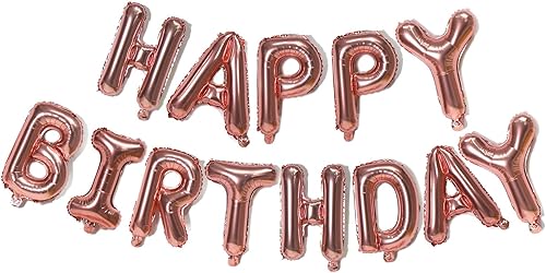 Miniatura 41 de KALOR Globos Negros con Pancarta de Feliz Cumpleaños, Letras de Globos de Papel de Aluminio Mylar de 16 Pulgadas para Decoraciones de Fiesta de