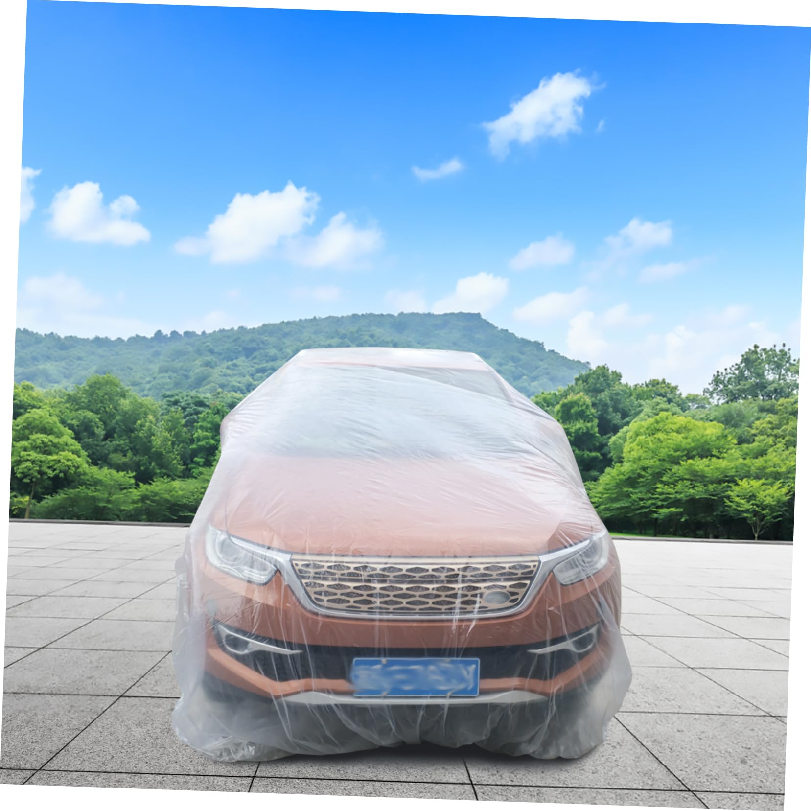 Mobestech Transparent Disposable Car Cover Durable Pe Protective Automobile Cover for Dust and Rain Fit for All Vehicles — view 8