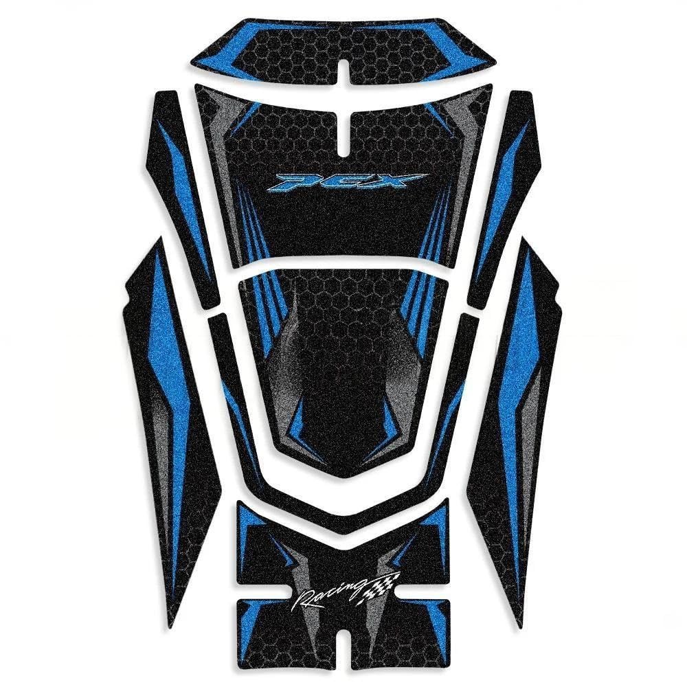 Autocollant tampon réservoir PCX bleu contre rayures de blouson moto