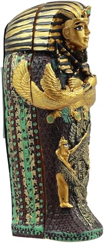 Miniatura 4 de Gifts & Decor Ebros - Juego de estatuillas de faraón egipcio Tutankamón, faraón, sarcófago, ataúd con momia, 4 pulgadas de largo, escultura