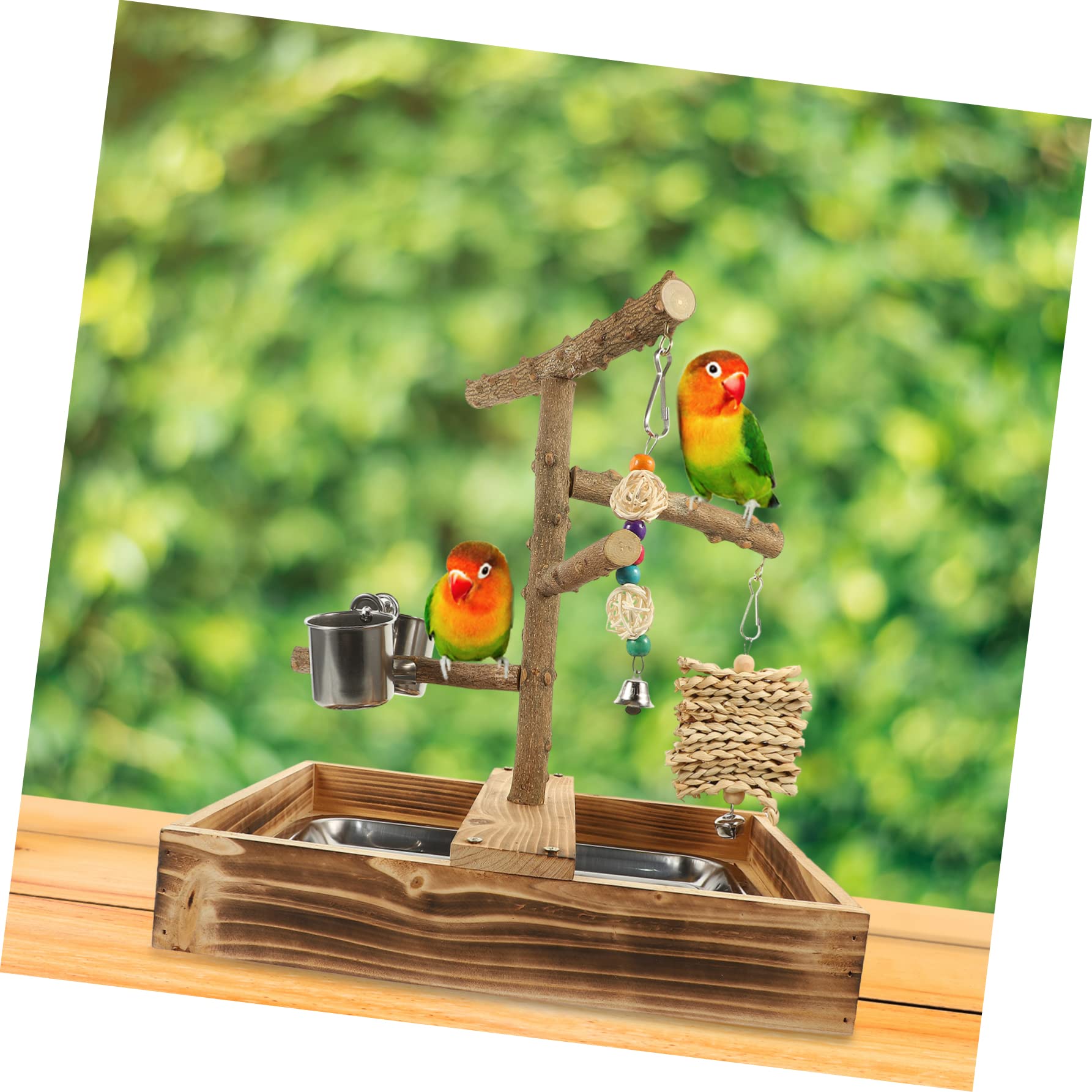 POPETPOP de Entrenamiento de Madera para Pájaros Juguetes para Pájaros para Soporte Monitor Escritorio Madera