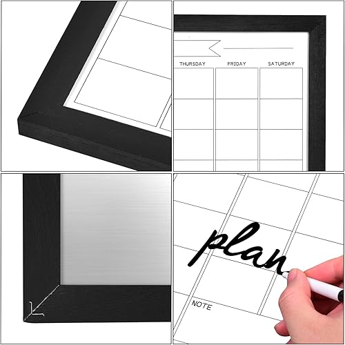 Miniatura 3 de TORASO Pizarra blanca de borrado en seco y calendario mensual, pizarra blanca magnética para pared, tablero colgante para oficina, escuela en casa,