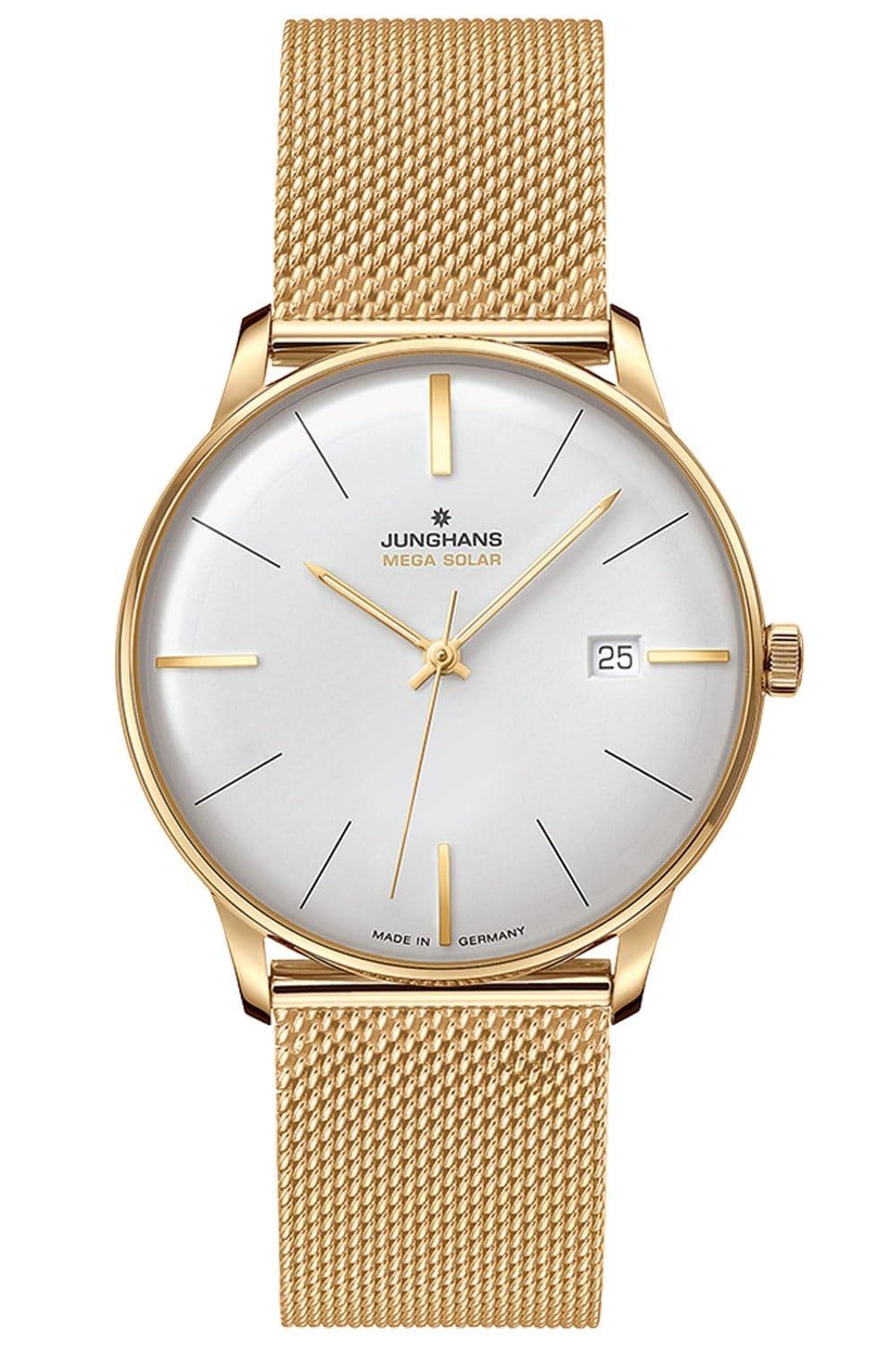 JUNGHANS Meister Mega Solar Armbanduhr Goldfarben 59/7600.46 | Made in Germany, Armbanduhr für Herren und Damen,