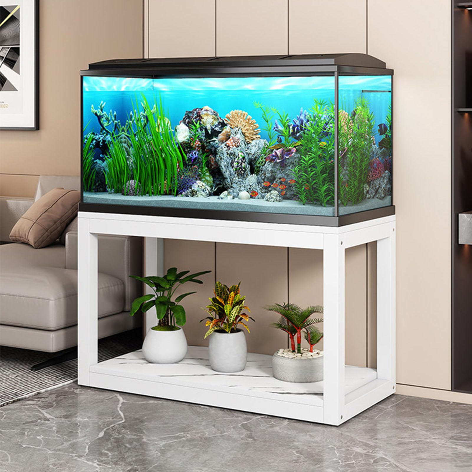 Table d'observation en métal double couche supportant 400 kg