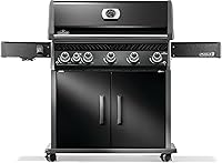 Vista 13 de Napoleon Rogue PRO 625 Parrilla de gas propano con quemador lateral infrarrojo, negro, parrilla duradera de 6 quemadores para patio trasero