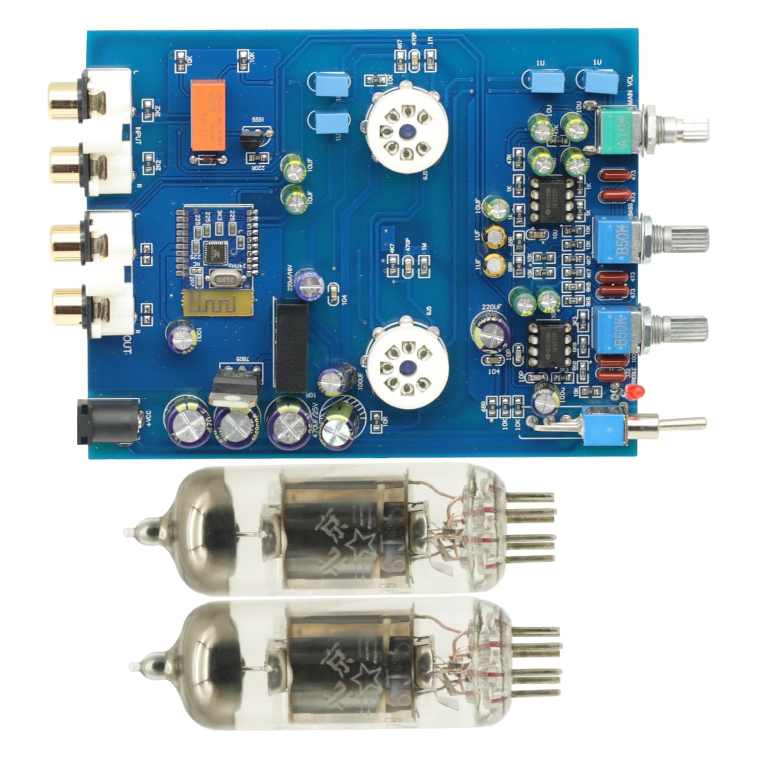 Amplificador Tube Preamplifier for Fever HiFi 6J5 Vacuum Tube Preamp NE5532 Pre Amplifier Tone Control Board