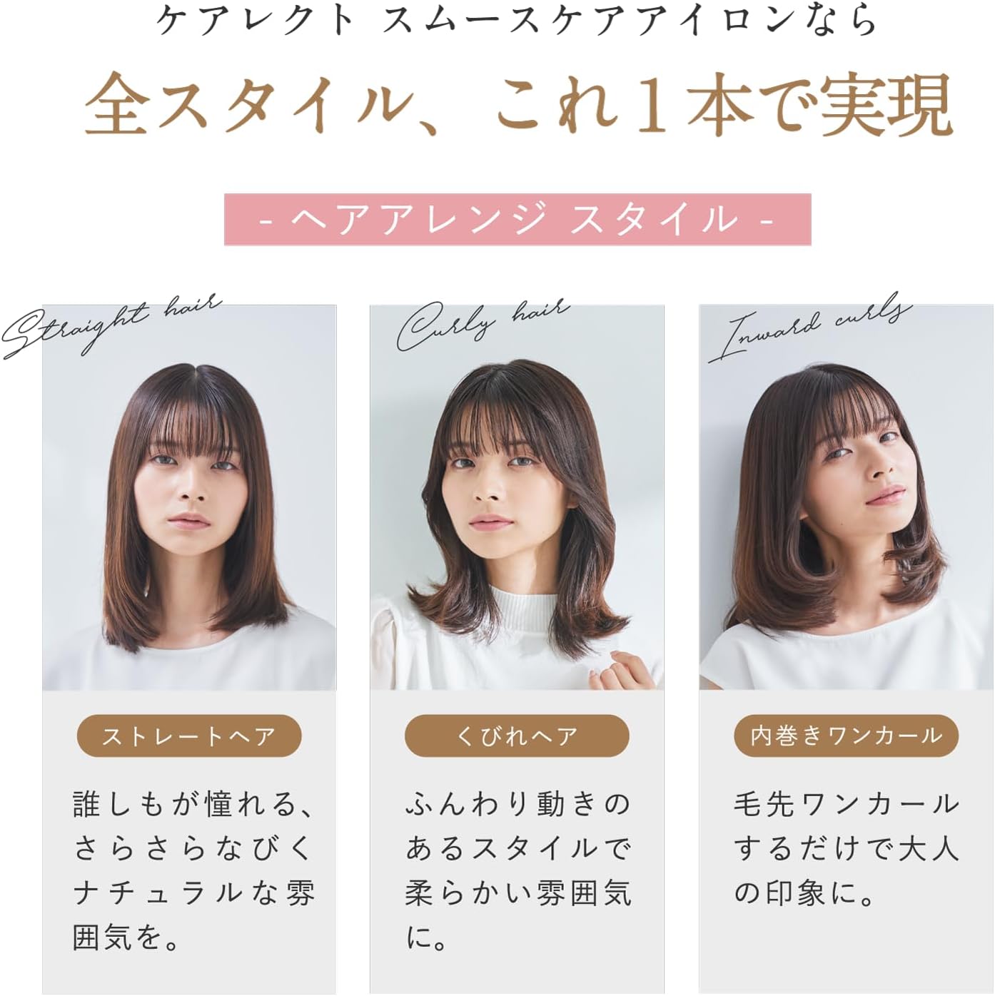 carelect ストレートアイロン ケアレクト スムースケアアイロン 25mm