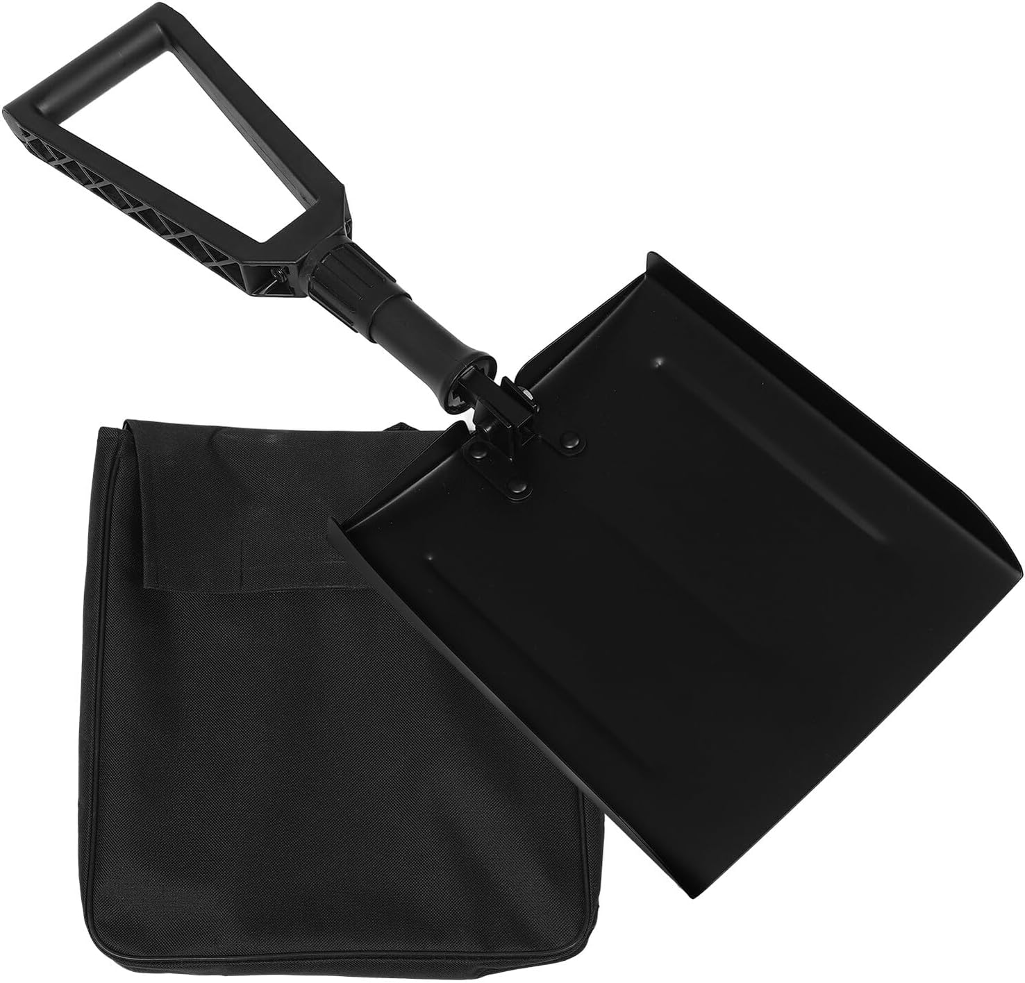 DOITOOL Collapsible Folding Snow Shovel with Metal Handle and Carrying Bag, Extendable Car Emergency Snow Removal Tool for Driveway, Camping, and Winter Travel
