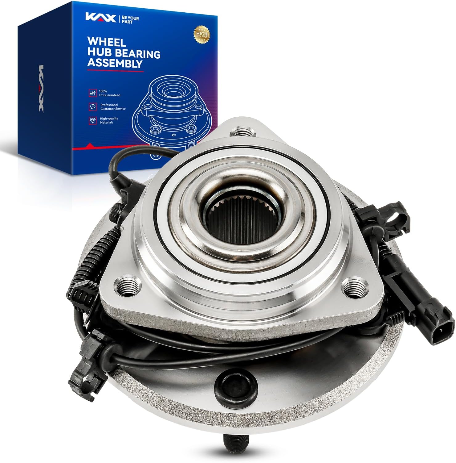 KAX 513272 Front Wheel Bearing Hub Assembly Compatible with Jeep Wrangler 2007-2010 Wheel Hub Bearing 5 Lug W/ABS