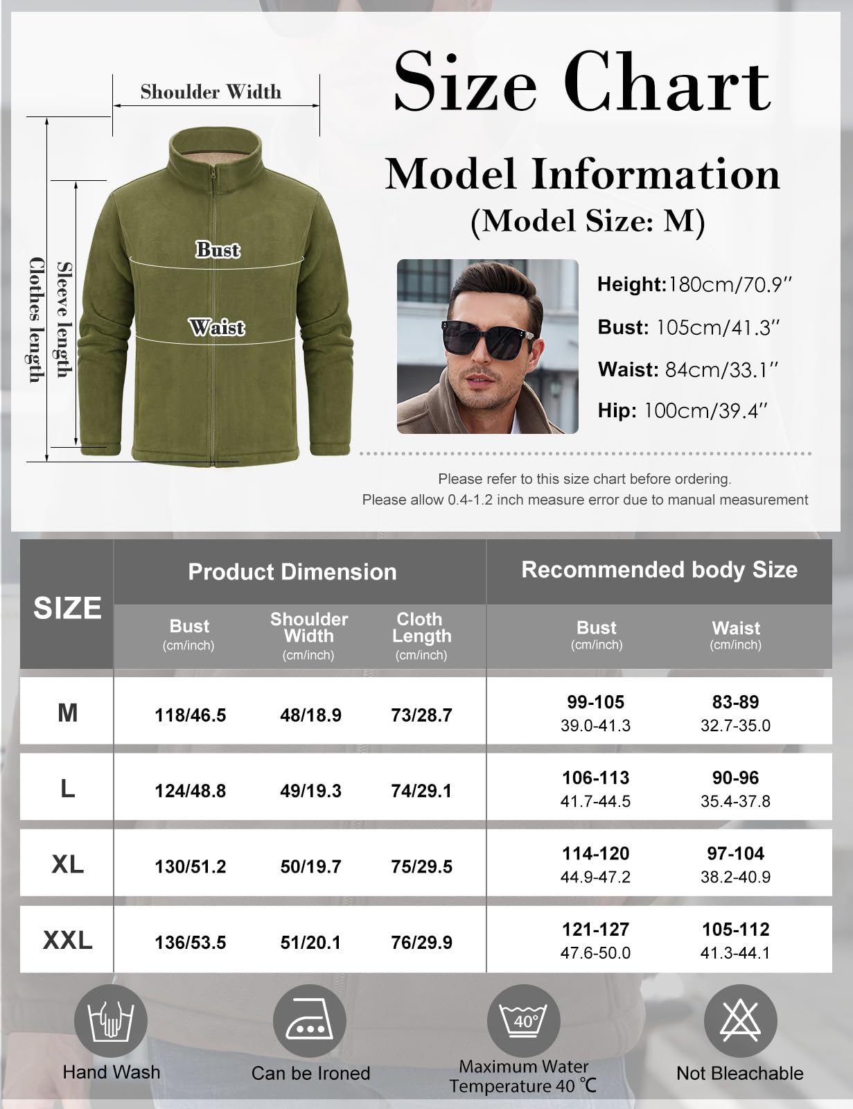 UMIPUBO Veste Polaire Homme Hiver Chaude Zippées Fleece Jacket avec Poches Manteau de Randonnée Sweatshirt Sans Capuche