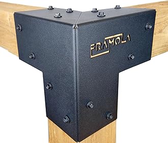 Indoor Outdoors 2 Pack Framola Pergola Corner Brackets - 3 Pieces Wood Joints Structure Hardware Kit (3" / 75mm Post)