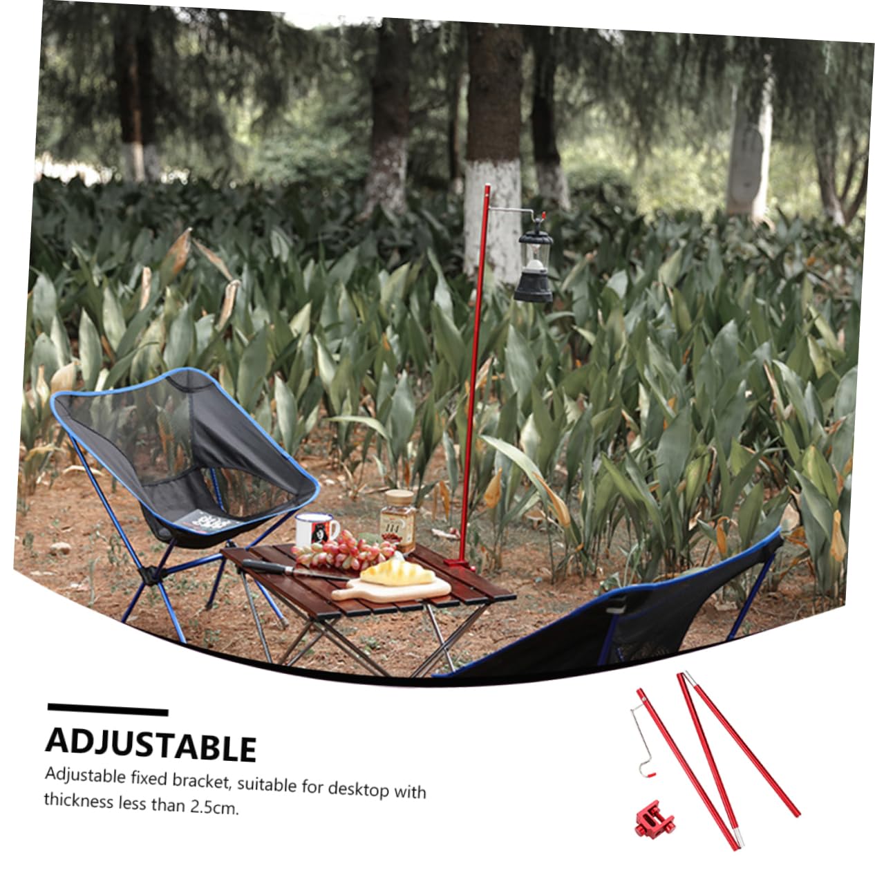 BESTonZON Folding Light Pole Stand for Outdoor Camping Picnic Hiking Lightweight Aluminum Alloy Table Lantern Holder Stable Portable Lamp Stand for Travel Fishing Activities