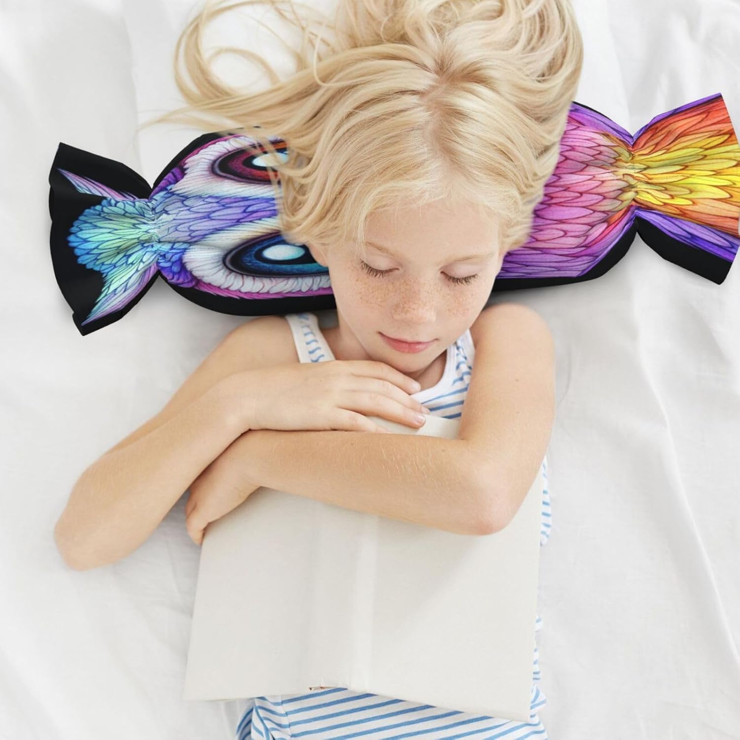 Colorful Cute owl Cylindrical Pillow-Premium Bed Pillows, Side Sleeper Neck Support, Decorative Candy Design, Soft and Durable
