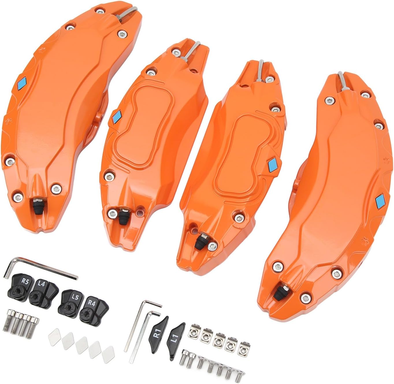 TOPINCN Brake Caliper Cover Durable Aluminum Alloy Replacement Fit for TESLA 19 20in Wheels Hub Suitable 255/45 R19 255/40 R200 Tire Size for Car Enthusiasts (Orange)