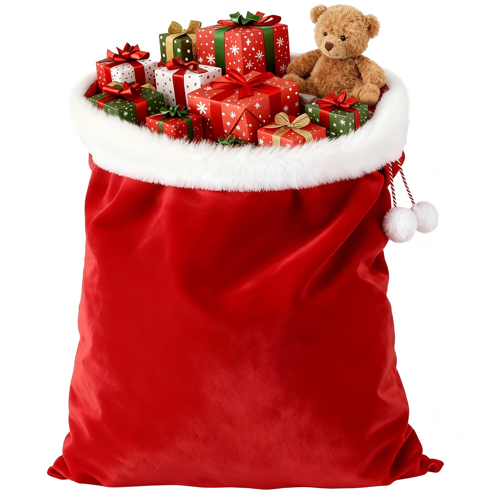 HRX Package Velvet Santa Sack Bag for Christmas Gift, 43.3x28.7 in Large